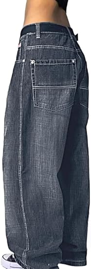 EMMIOL Women Boyfriends Hip Hop 90s Vintage Baggy Jeans Loose Denim Pants Mid-Low Waist Jeans - Image 4