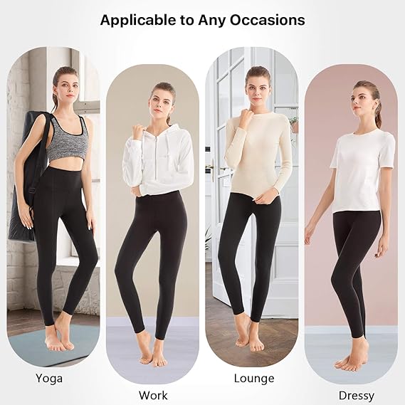 SINOPHANT High Waisted Leggings for Women - Full Length Capri Buttery Soft Yoga Pants for Workout Athletic - Image 3