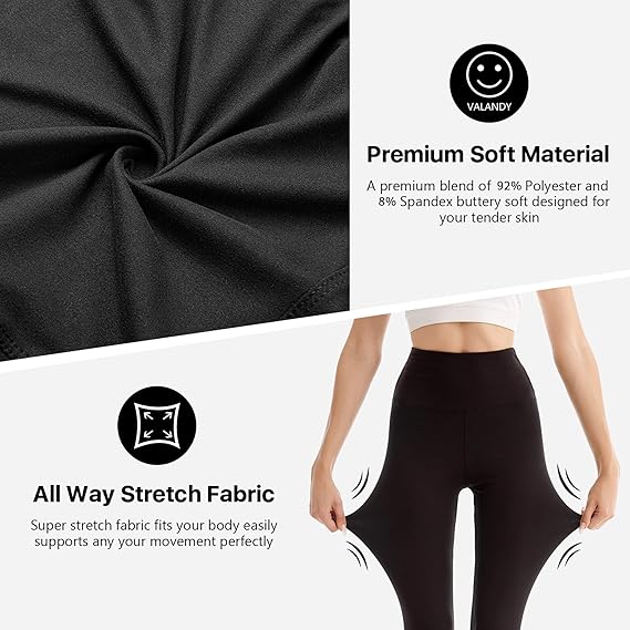 SINOPHANT High Waisted Leggings for Women - Full Length Capri Buttery Soft Yoga Pants for Workout Athletic - Image 4