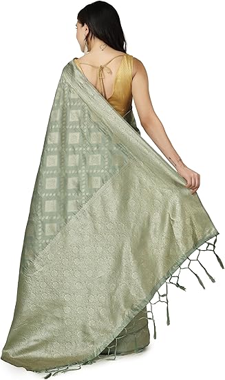 Chandrakala Banarasi Saree for Women with Unstitched Blouse Piece Indian Wear (1440-P) - Image 4