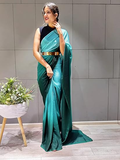 Women's Chiffon Georgette Ready To Wear saree With Unstitched Blouse Piece - Image 5